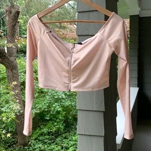 Forever 21 shimmery pink crop top